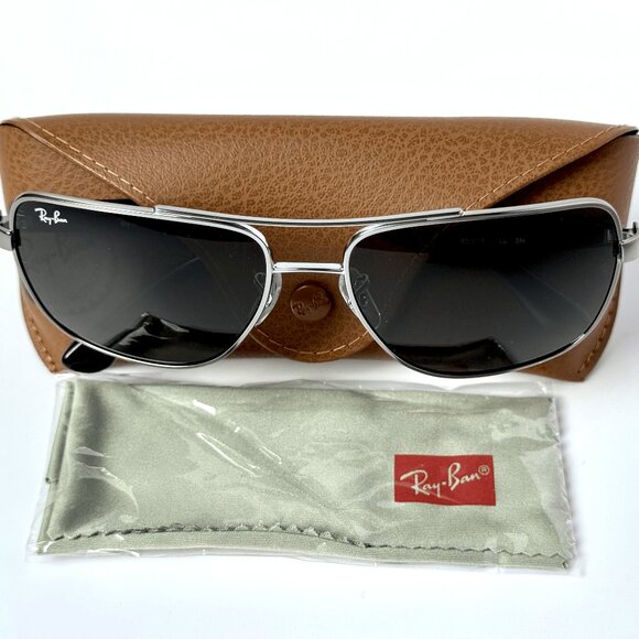 Ray-Ban RB3483-004/71 Sunglasses Gunmetal 60 Green Grey Gradient Lens Unisex - Picture 1 of 5